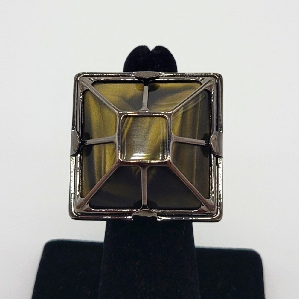Vita Fede Multi Green Shimmery  Reisen on Black Rings NEW